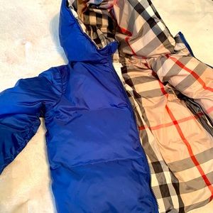Infant Burberry Puffer.. Royal blue 9months